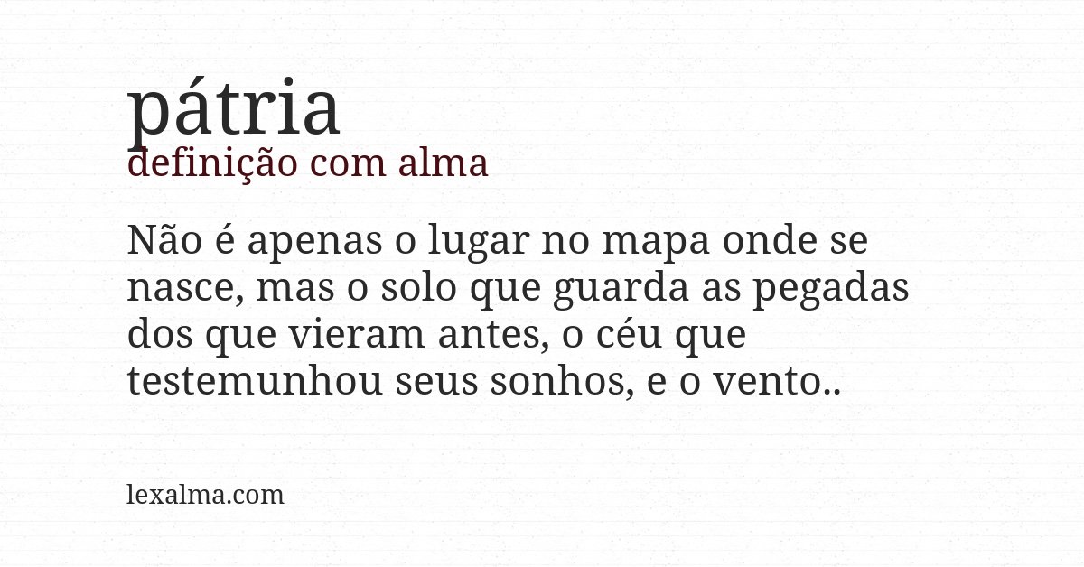 Definição com alma de pátria