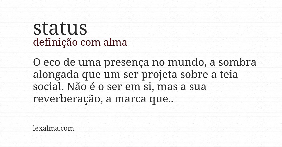 Definição com alma de status