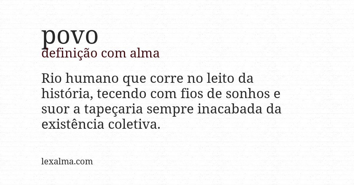 Definição com alma de povo