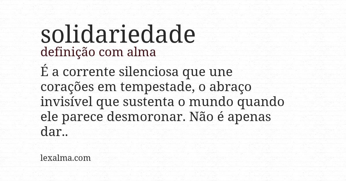 Definição com alma de solidariedade