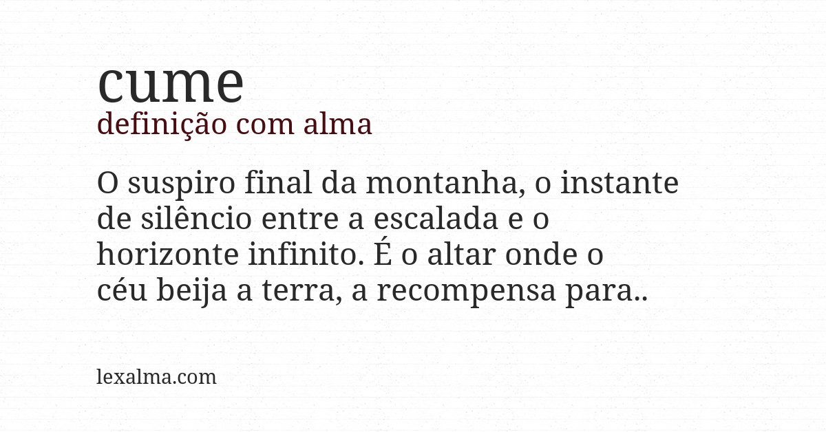 Definição com alma de cume