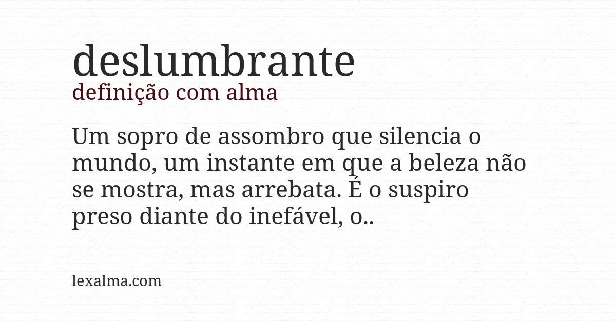 Definição com alma de deslumbrante