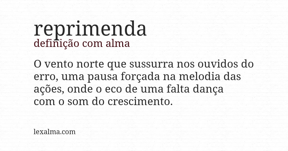Definição com alma de reprimenda