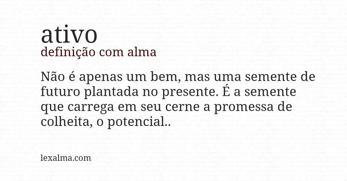 Definição com alma de ativo