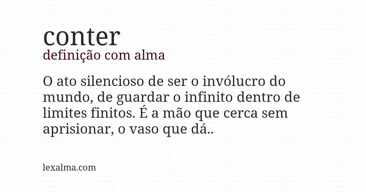 Definição com alma de conter