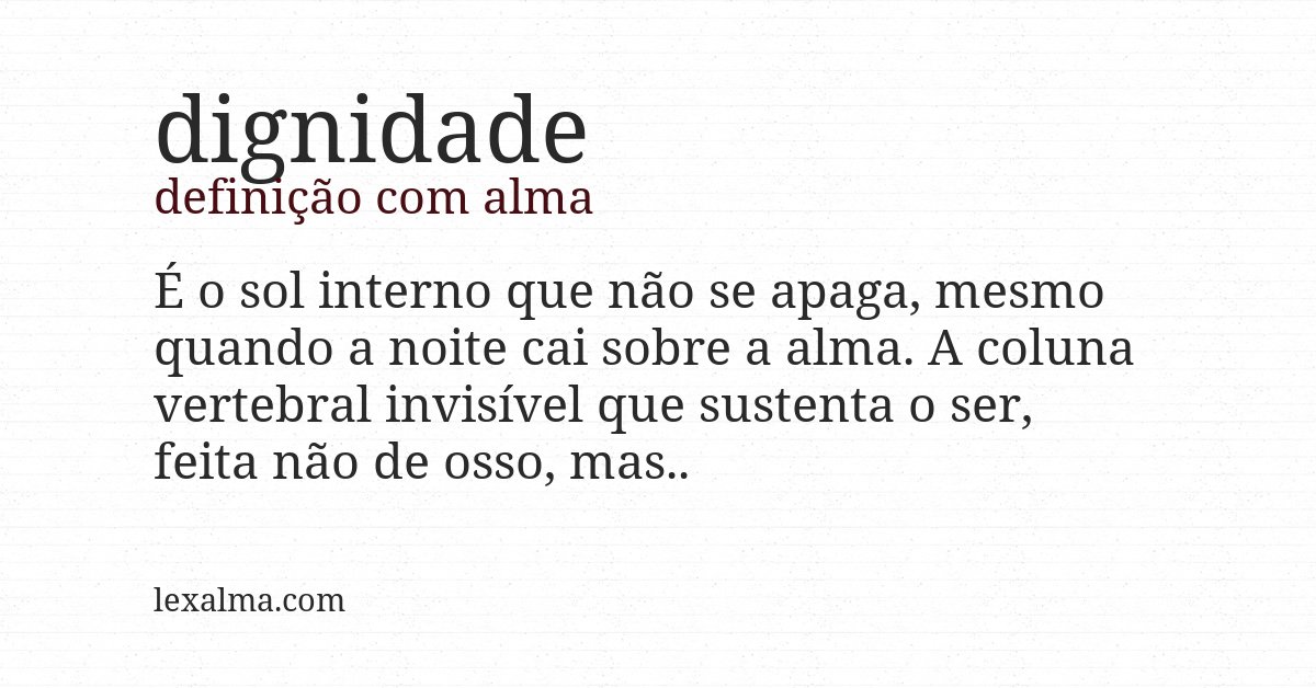 Definição com alma de dignidade