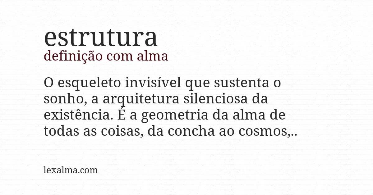 Definição com alma de estrutura