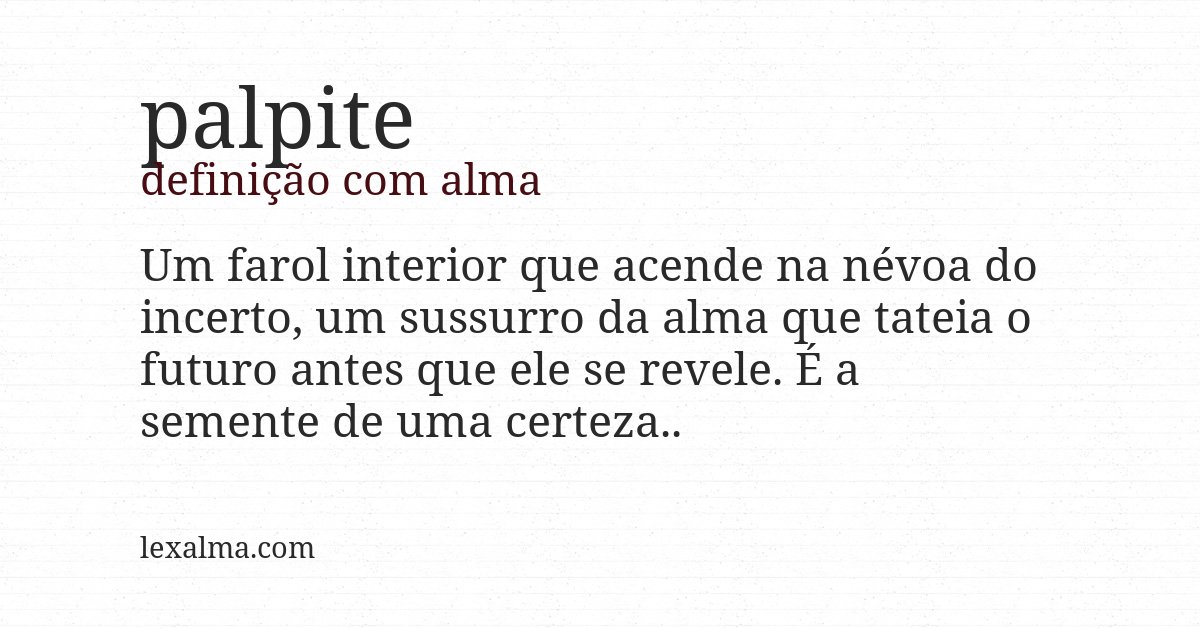Definição com alma de palpite