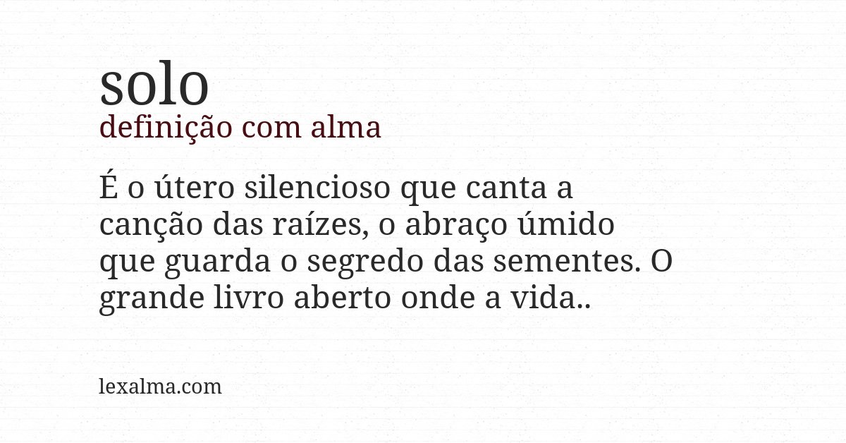 Definição com alma de solo