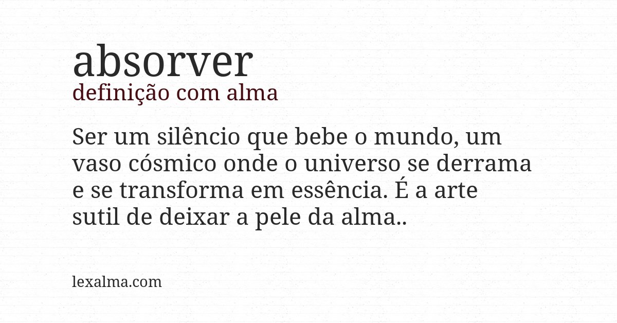 Definição com alma de absorver