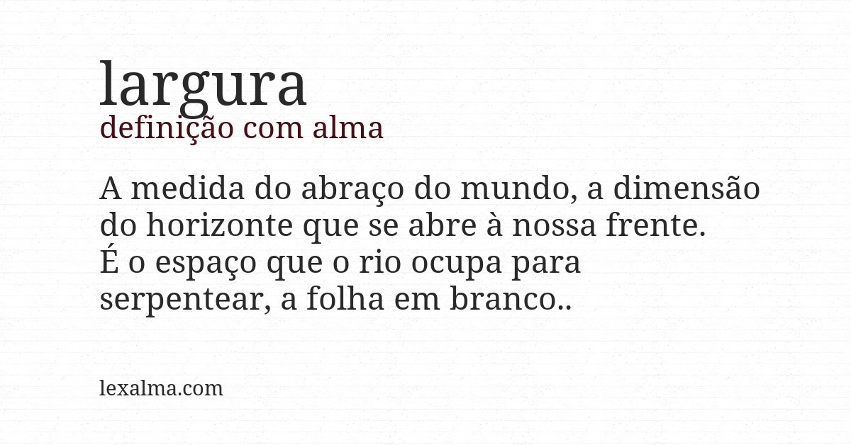 Definição com alma de largura