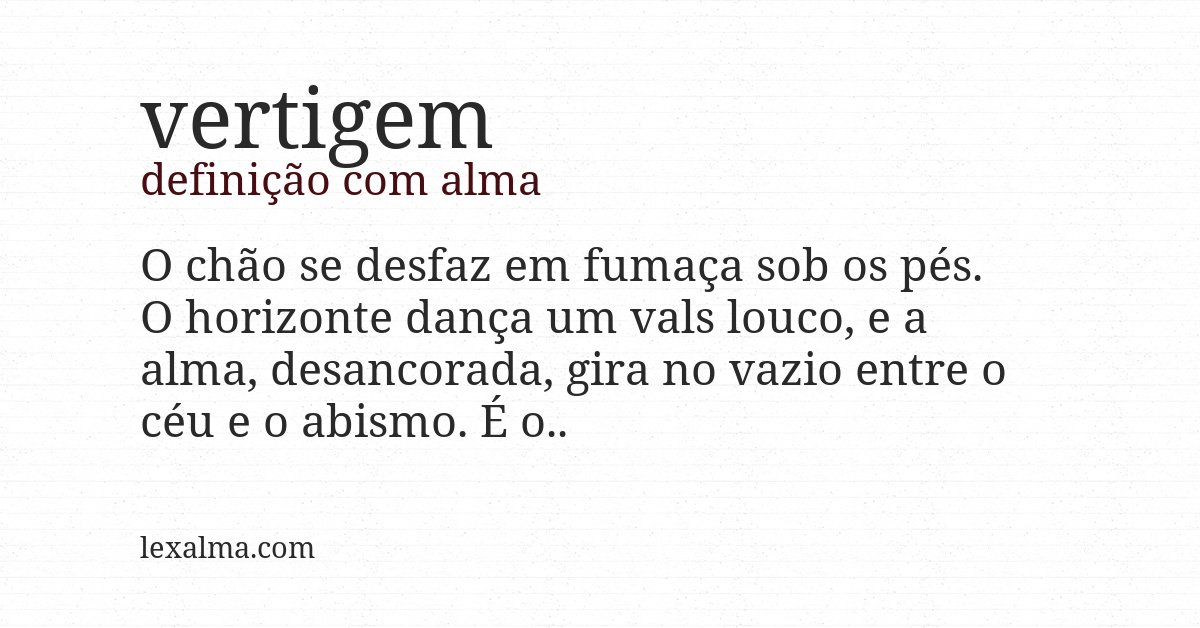 Definição com alma de vertigem