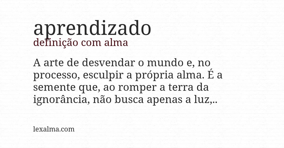 Definição com alma de aprendizado