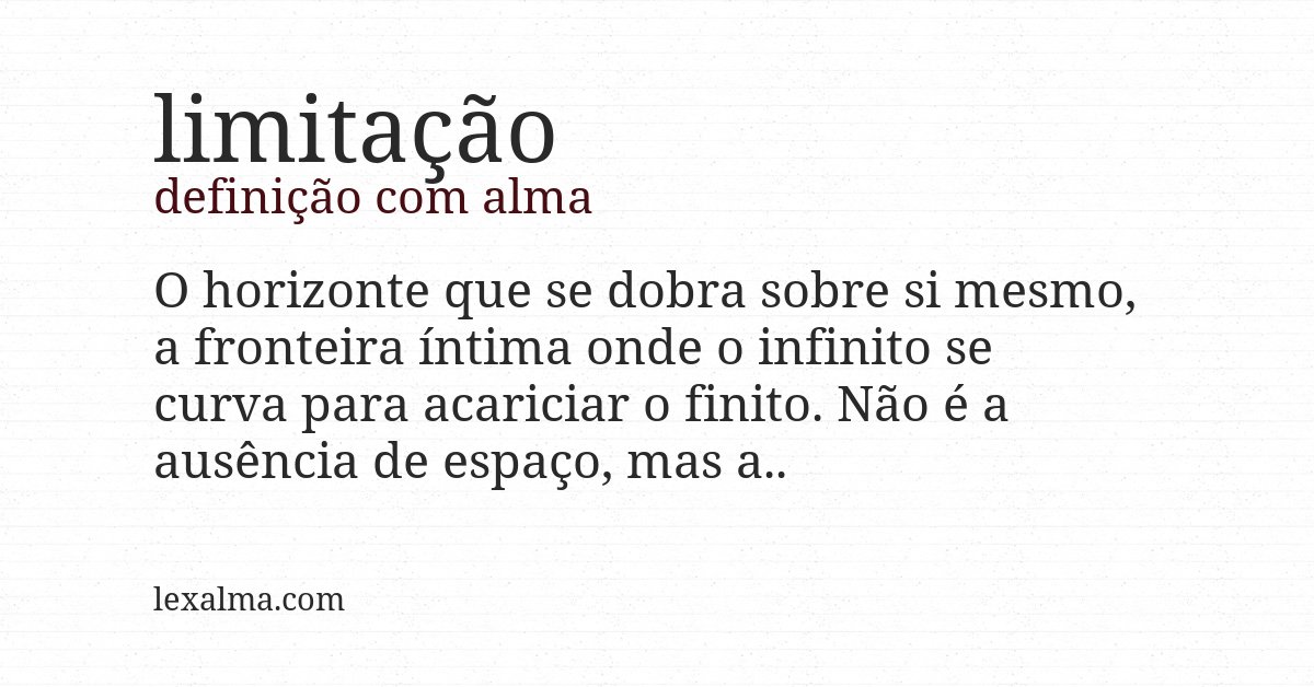 Definição com alma de limitação