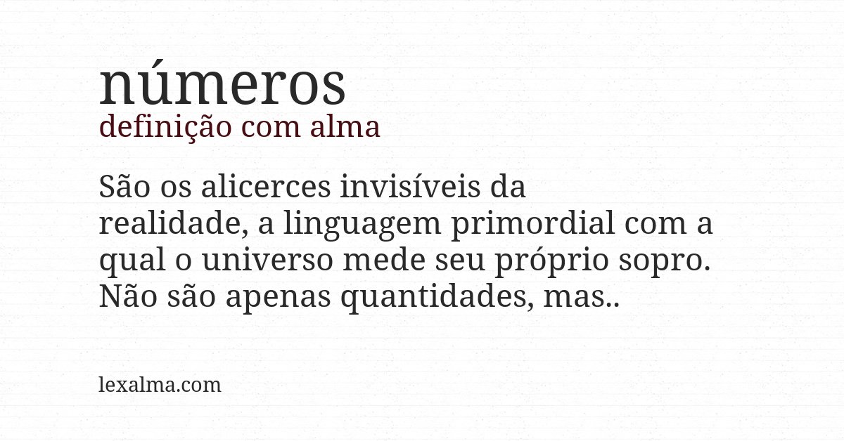 Definição com alma de números