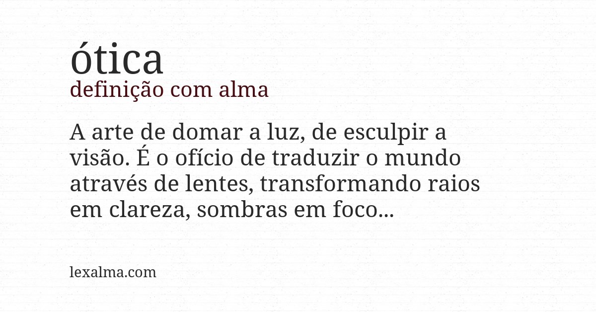 Definição com alma de ótica