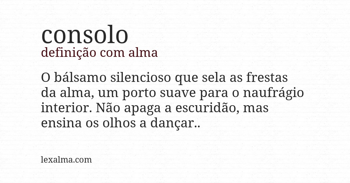 Definição com alma de consolo