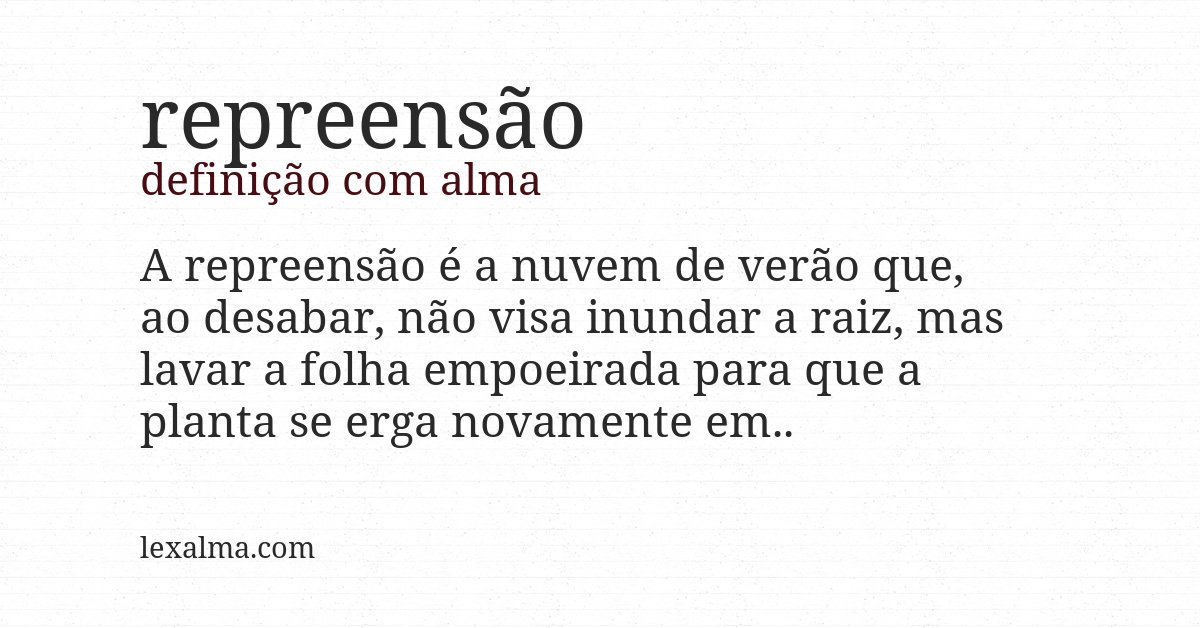 Definição com alma de repreensão
