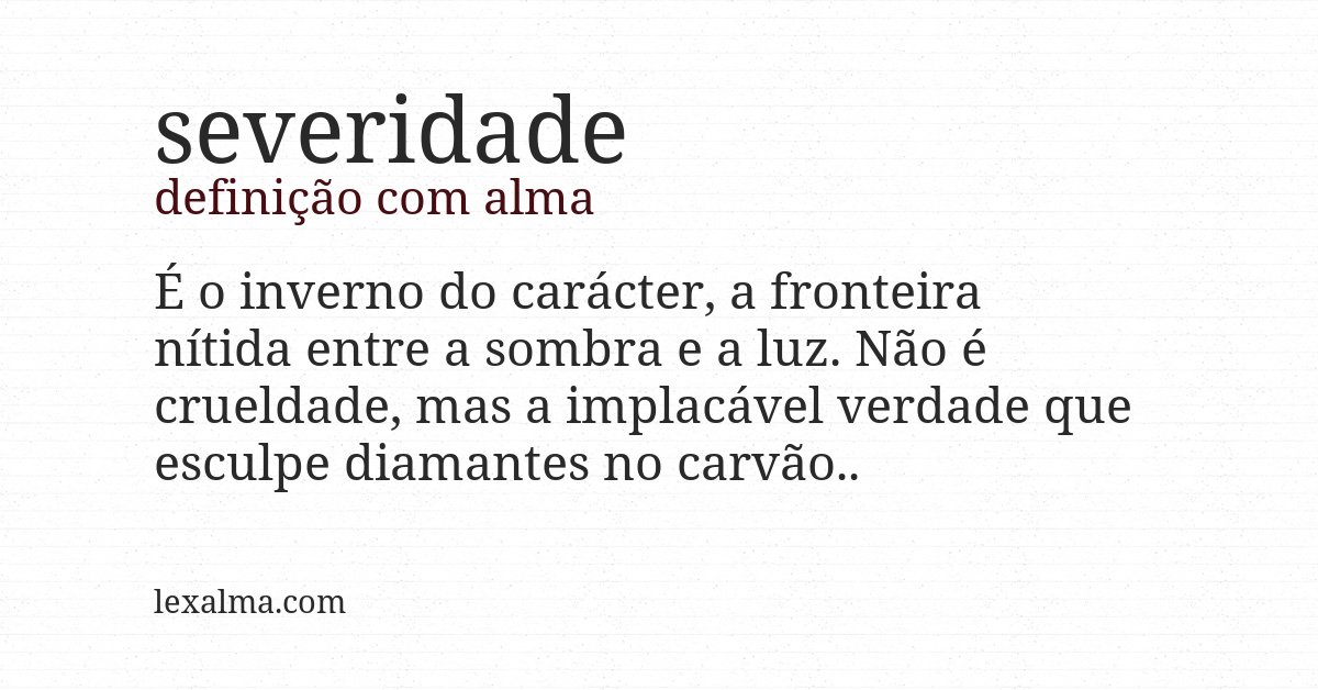Definição com alma de severidade