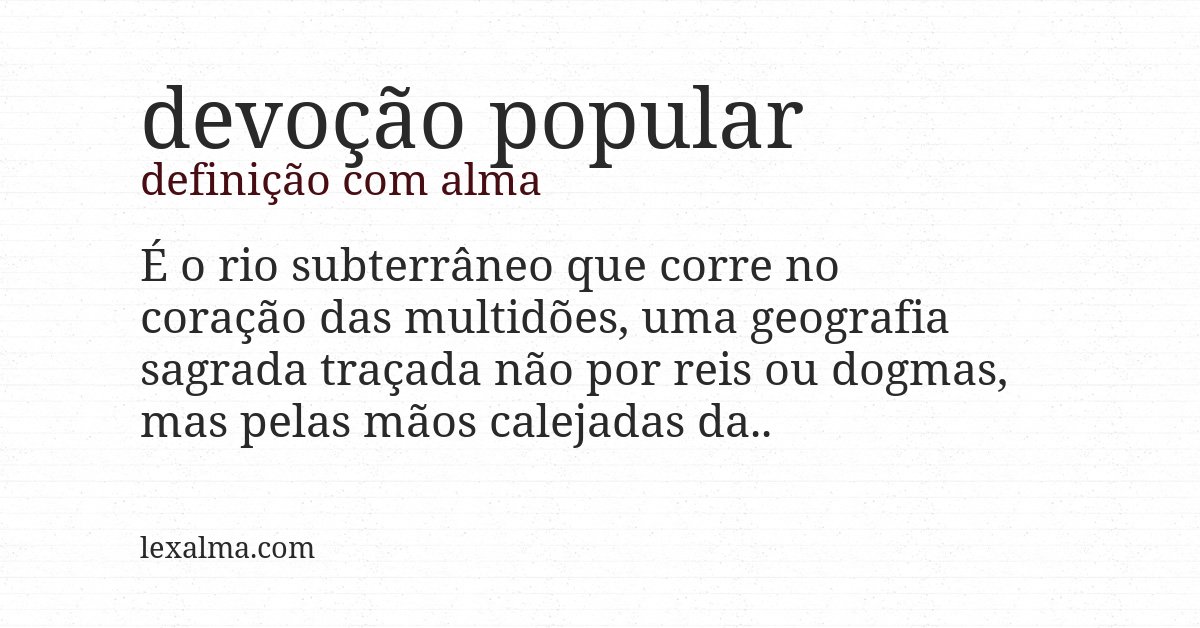 Definição com alma de devoção popular