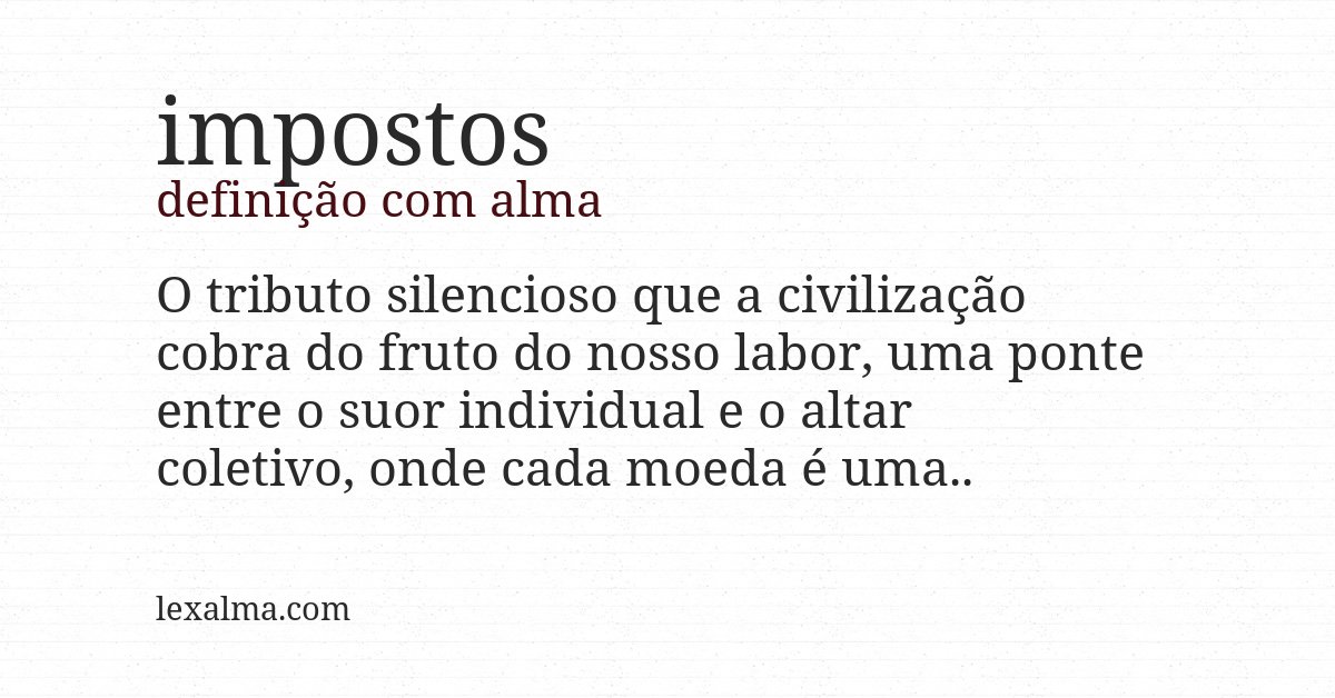 Definição com alma de impostos
