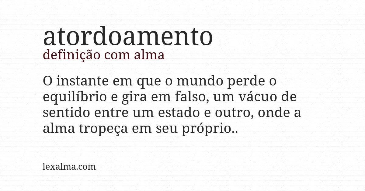 Definição com alma de atordoamento
