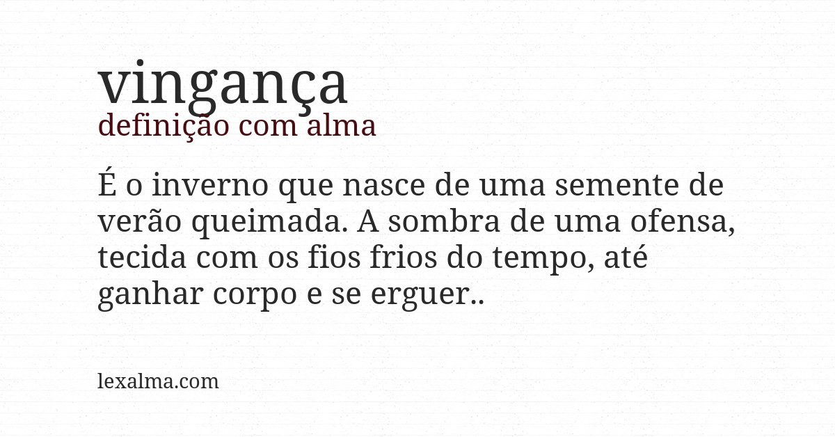 Definição com alma de vingança