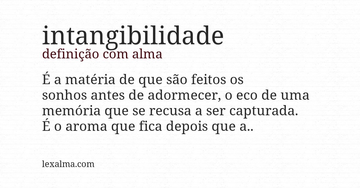 Definição com alma de intangibilidade