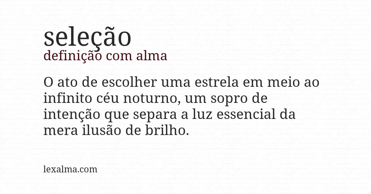 Definição com alma de seleção