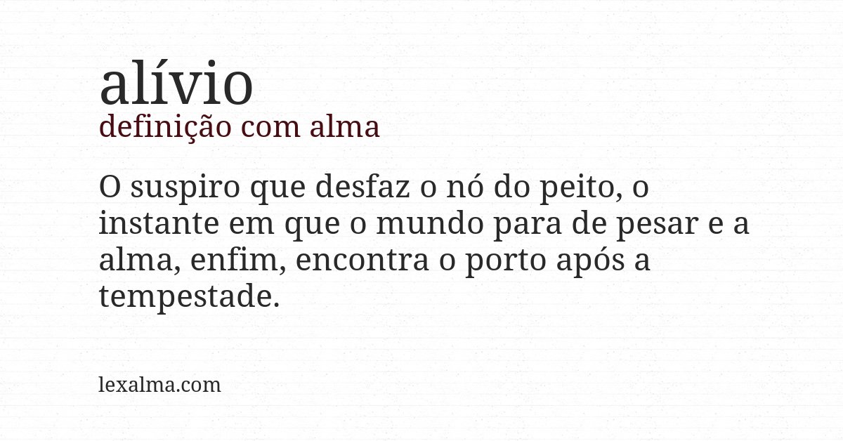 Definição com alma de alívio