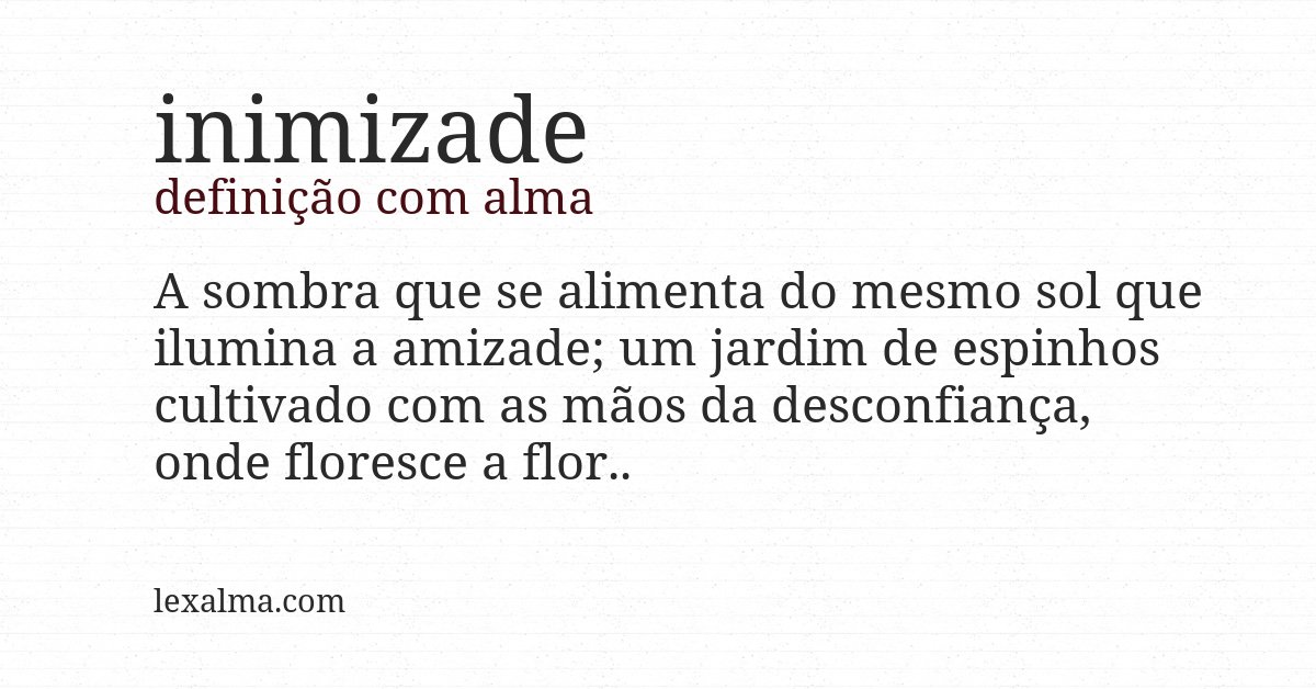 Definição com alma de inimizade