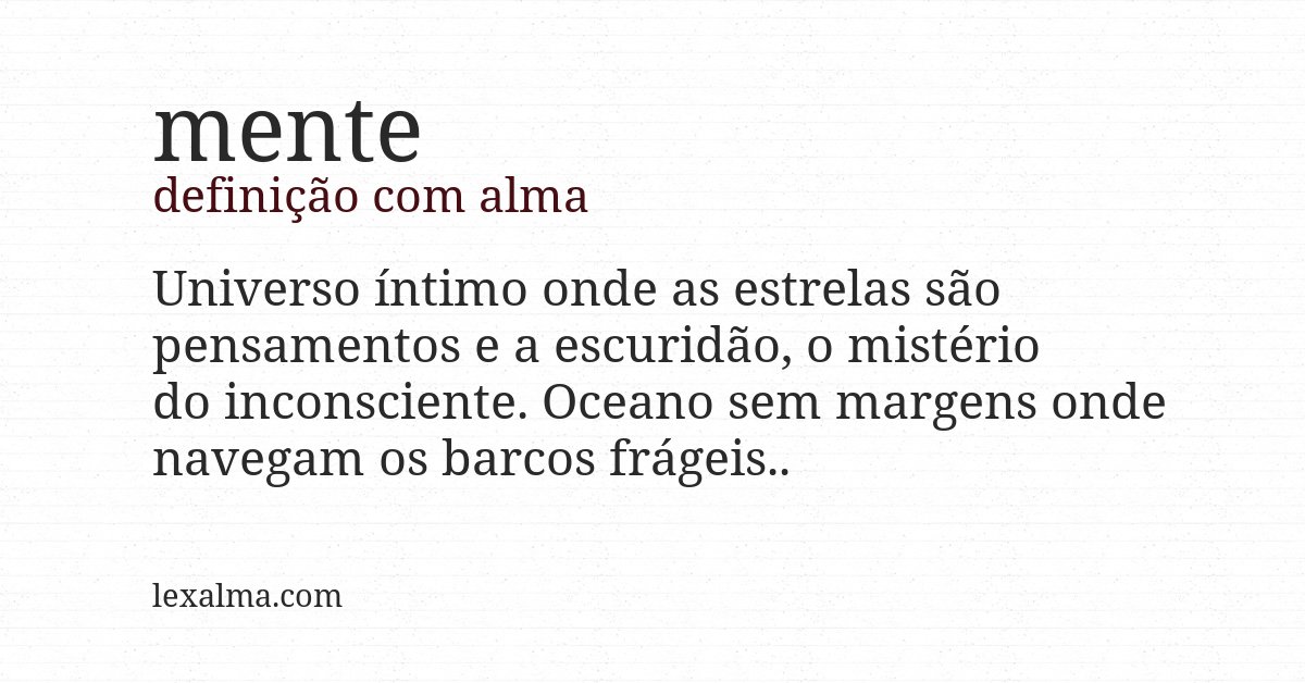 Definição com alma de mente