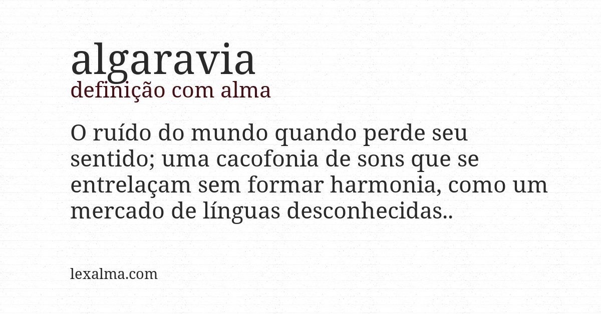 Definição com alma de algaravia