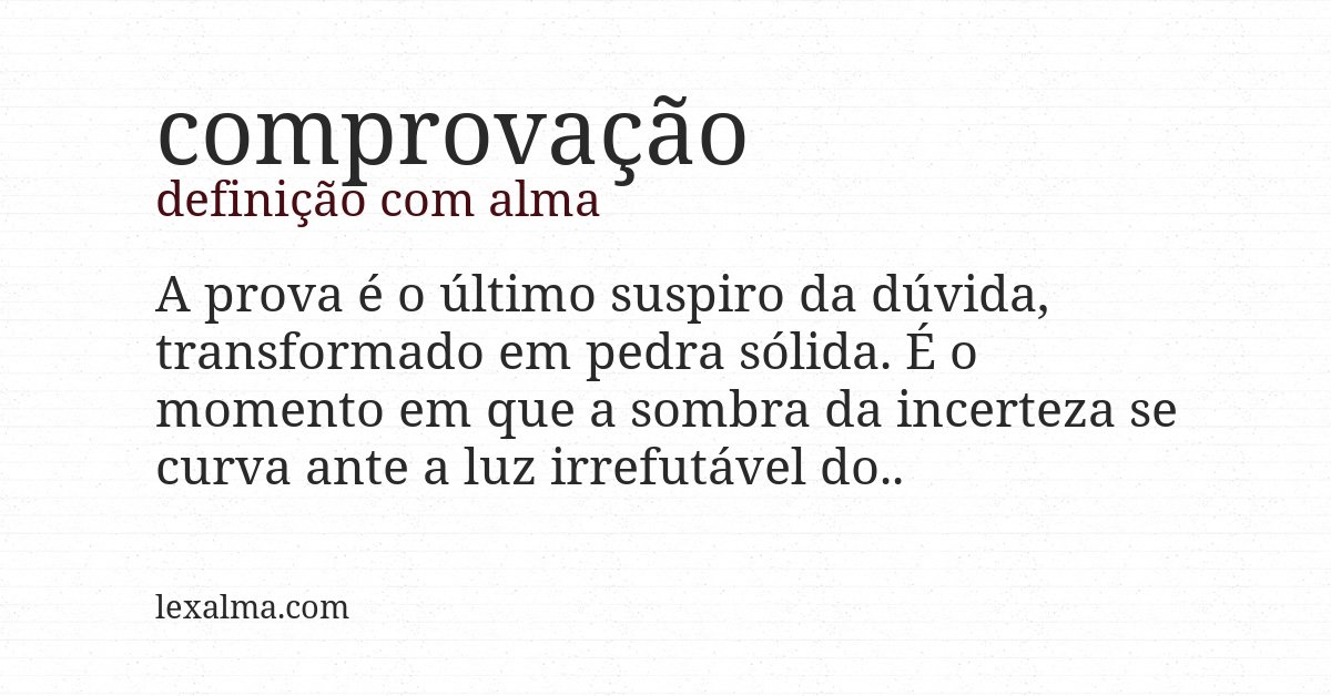 Definição com alma de comprovação