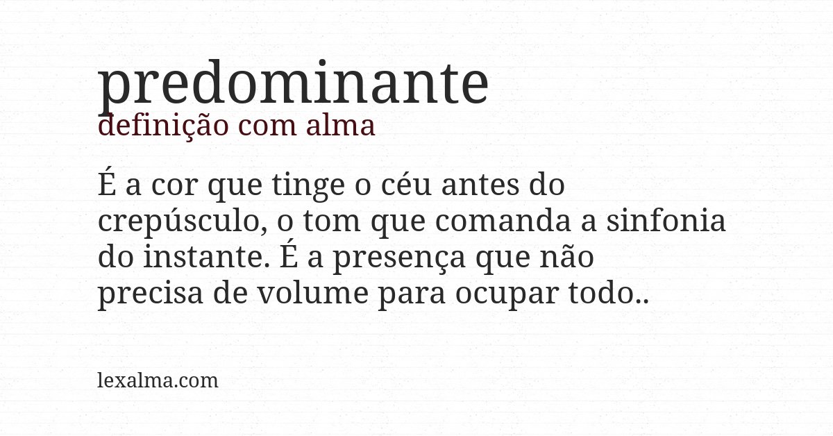 Definição com alma de predominante
