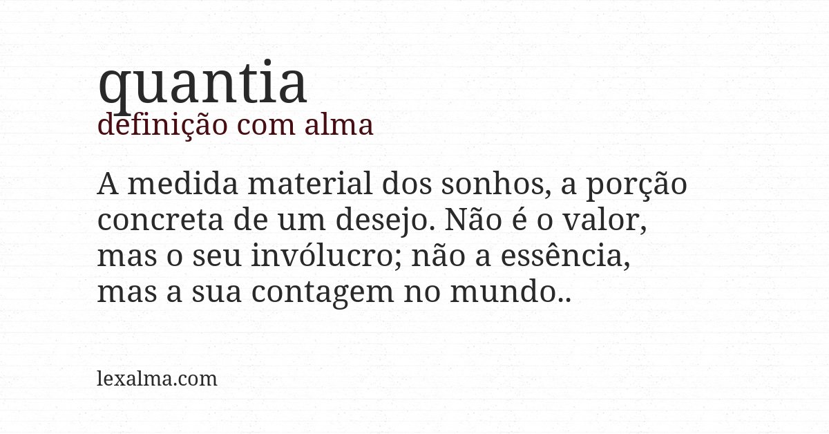 Definição com alma de quantia
