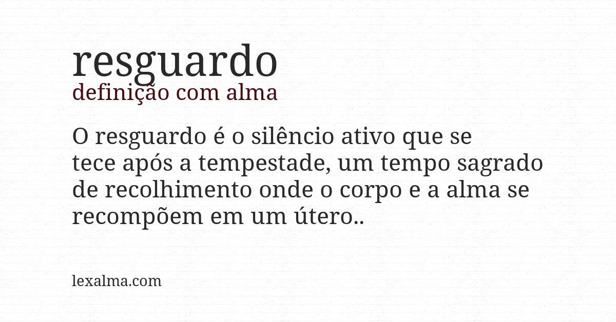 Definição com alma de resguardo