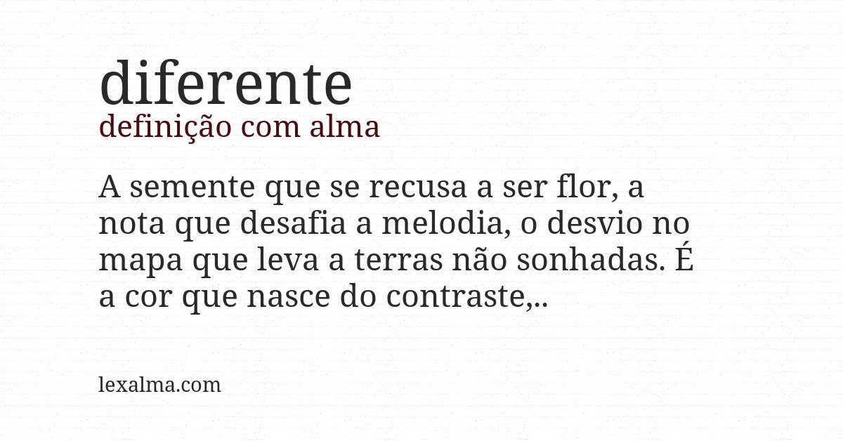 Definição com alma de diferente