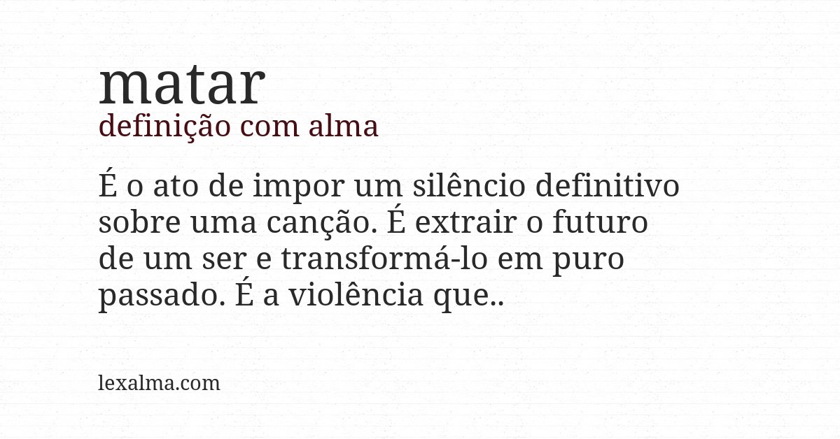 Definição com alma de matar