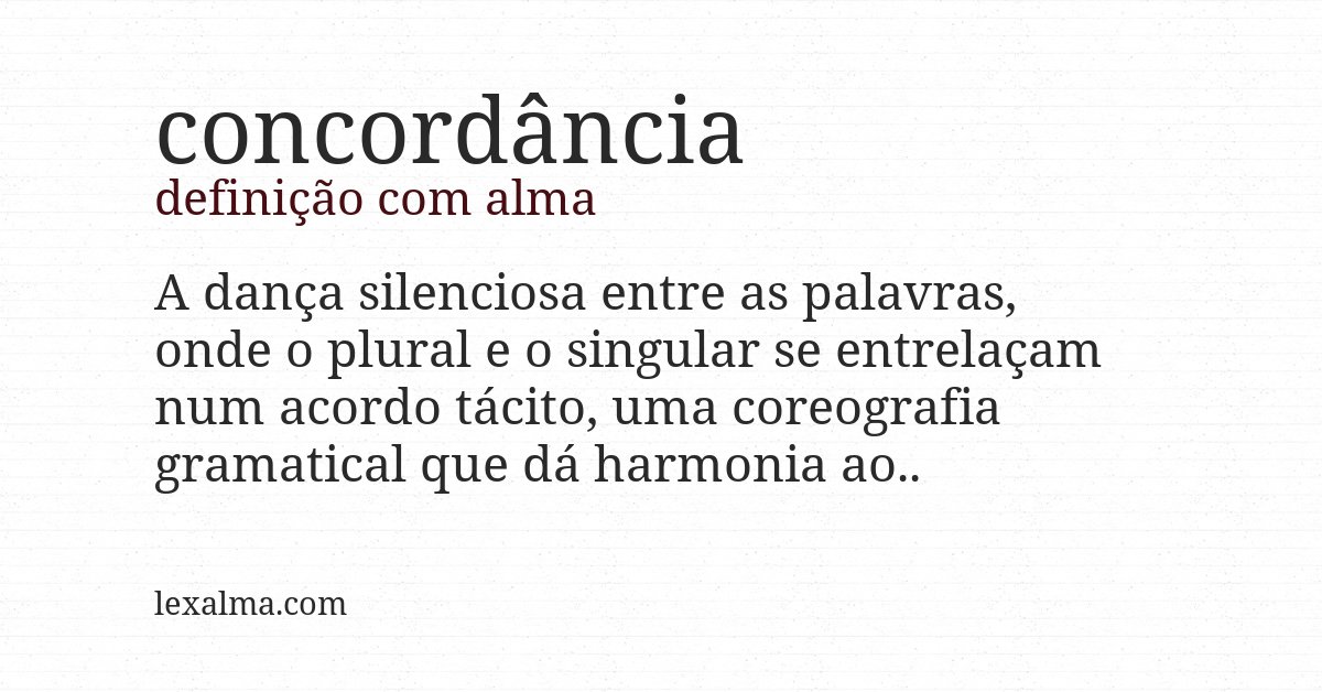 Definição com alma de concordância