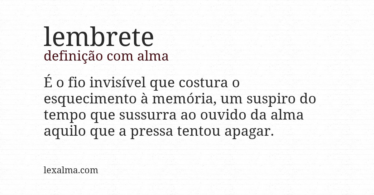 Definição com alma de lembrete