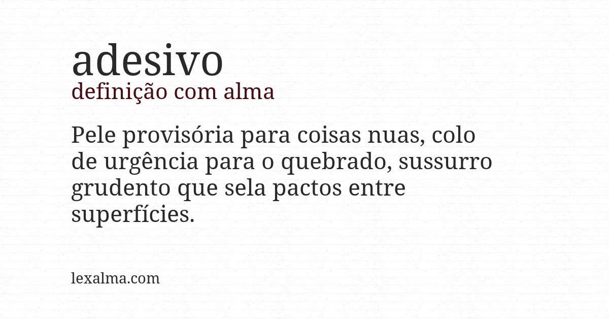 Definição com alma de adesivo