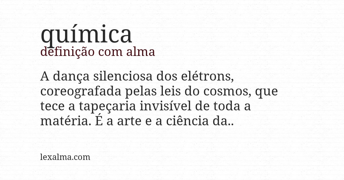 Definição com alma de química
