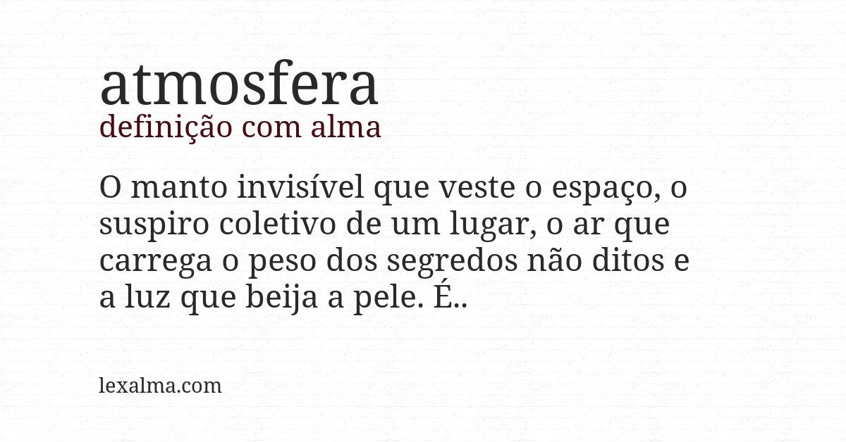 Definição com alma de atmosfera