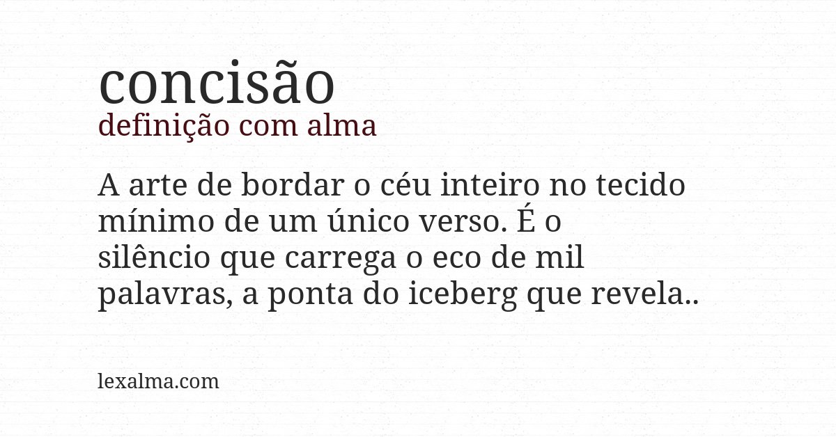 Definição com alma de concisão