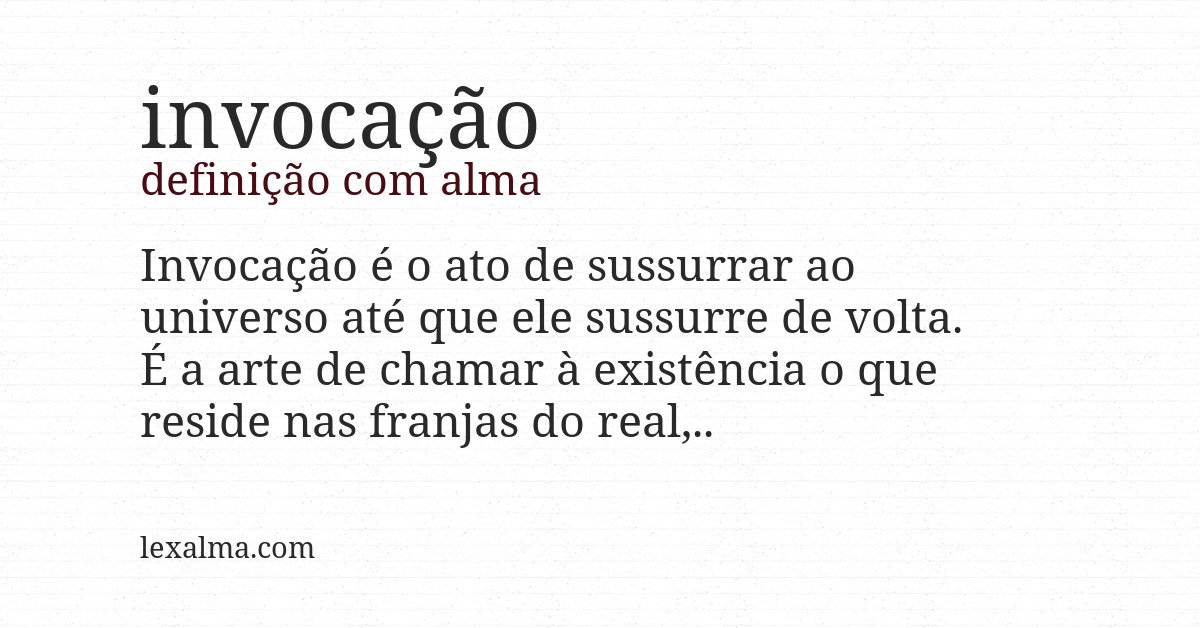 Definição com alma de invocação