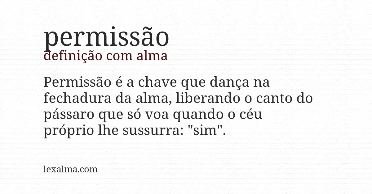 Definição com alma de permissão