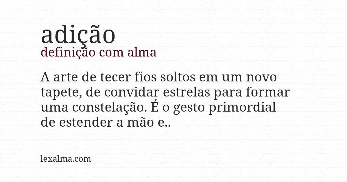 Definição com alma de adição
