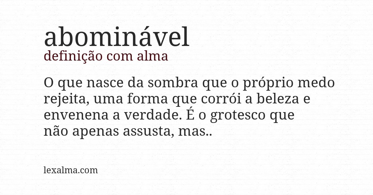Definição com alma de abominável