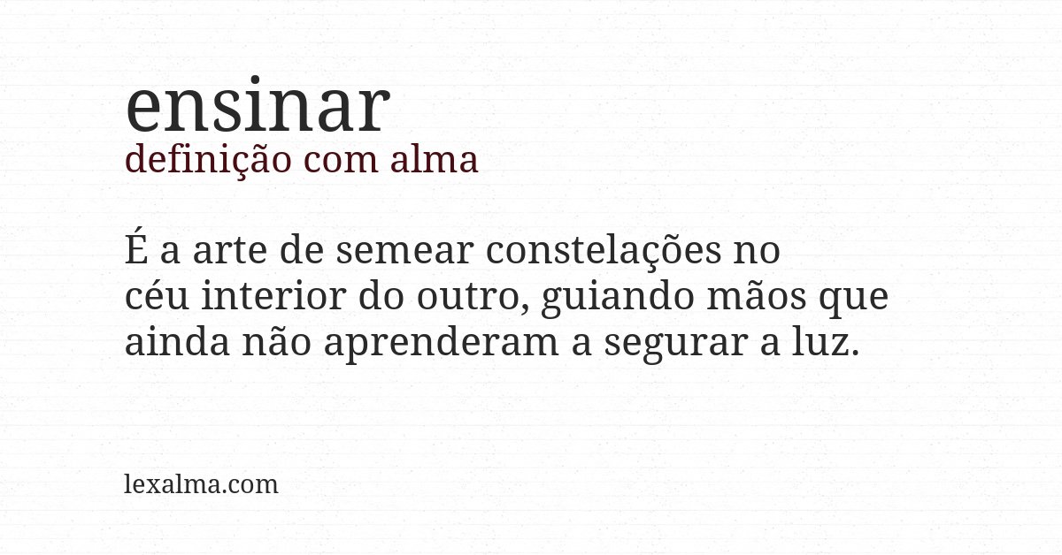 Definição com alma de ensinar